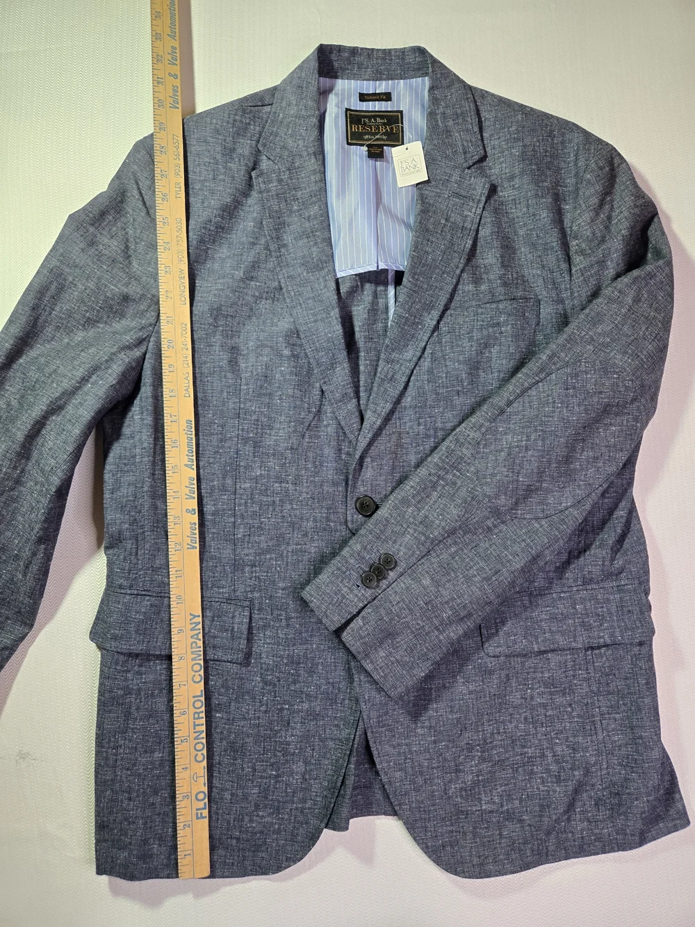Jos A Bank RESERVE Men's Blue Sport Coat UNSTRUCTURED Jacket LINEN Blazer XL NWT